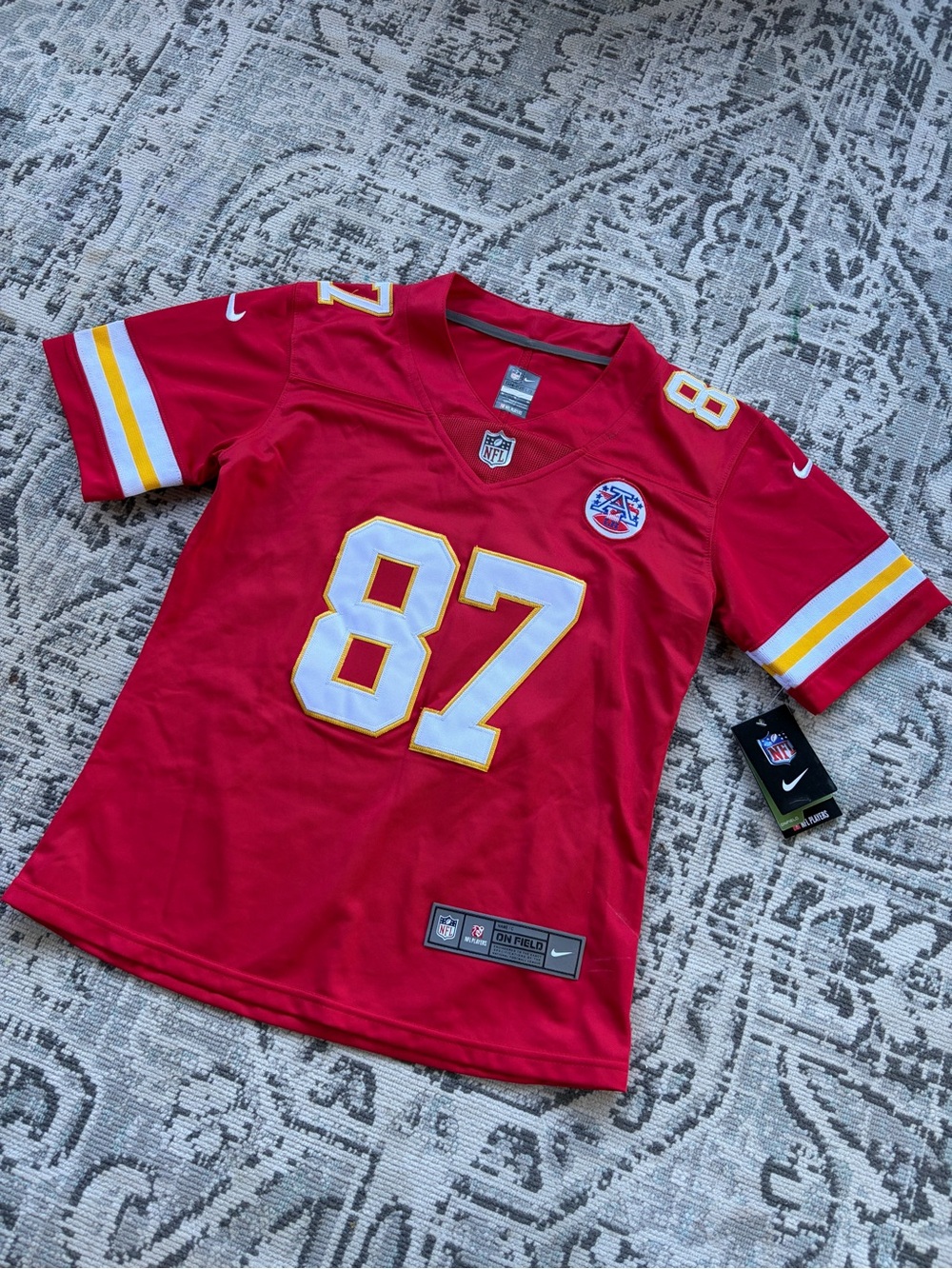 Authentic Kansas City Chiefs Travis Kelce Nike On Field Jersey